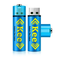 Load image into Gallery viewer, Kee AA USB Fast Charging Lithium-ion Rechargeable Batteries – 2 Pack - Kee Rechargeable Battery
